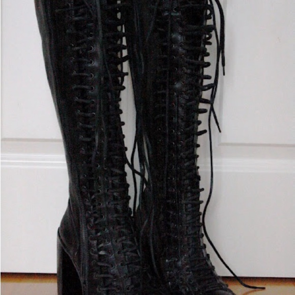 HUGE ISO ann demeulemeester TRIPLE LACE UP BOOTS